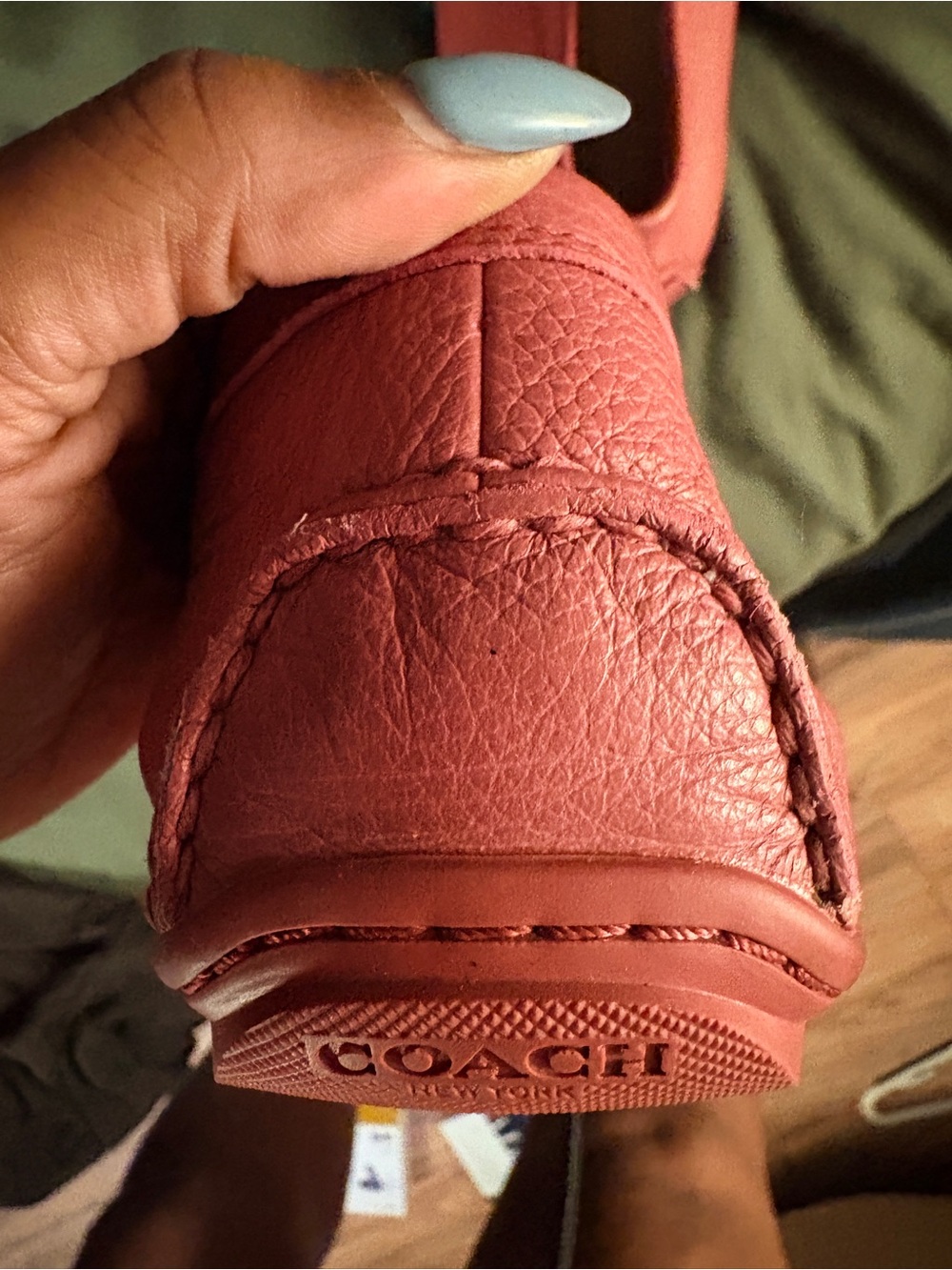 Coach Pink Pebbled Leather Slip-On Loafers - Picture 5 of 5